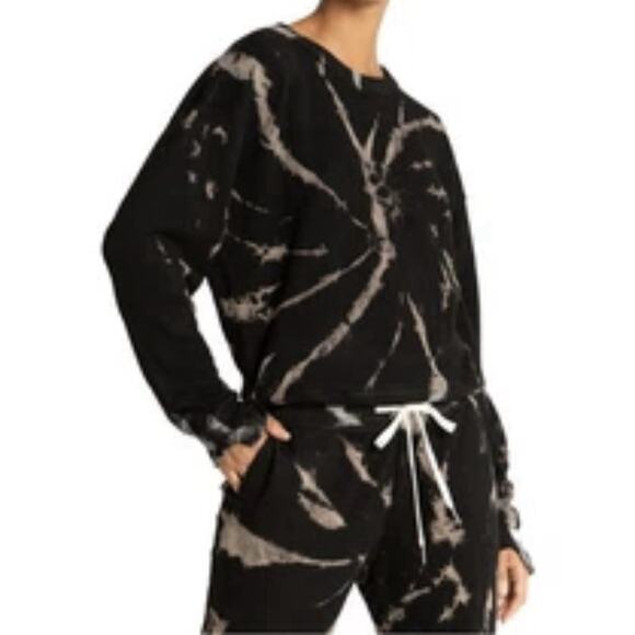 n:philanthropy Kojak Tie-Dye Black Distress Sweatshirt - Picture 1 of 1